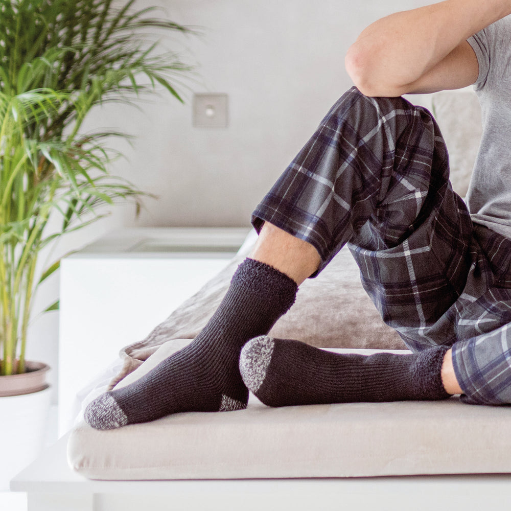 Calzini da notte originali Lumi da uomo con parte superiore in piume - Antracite e grigio