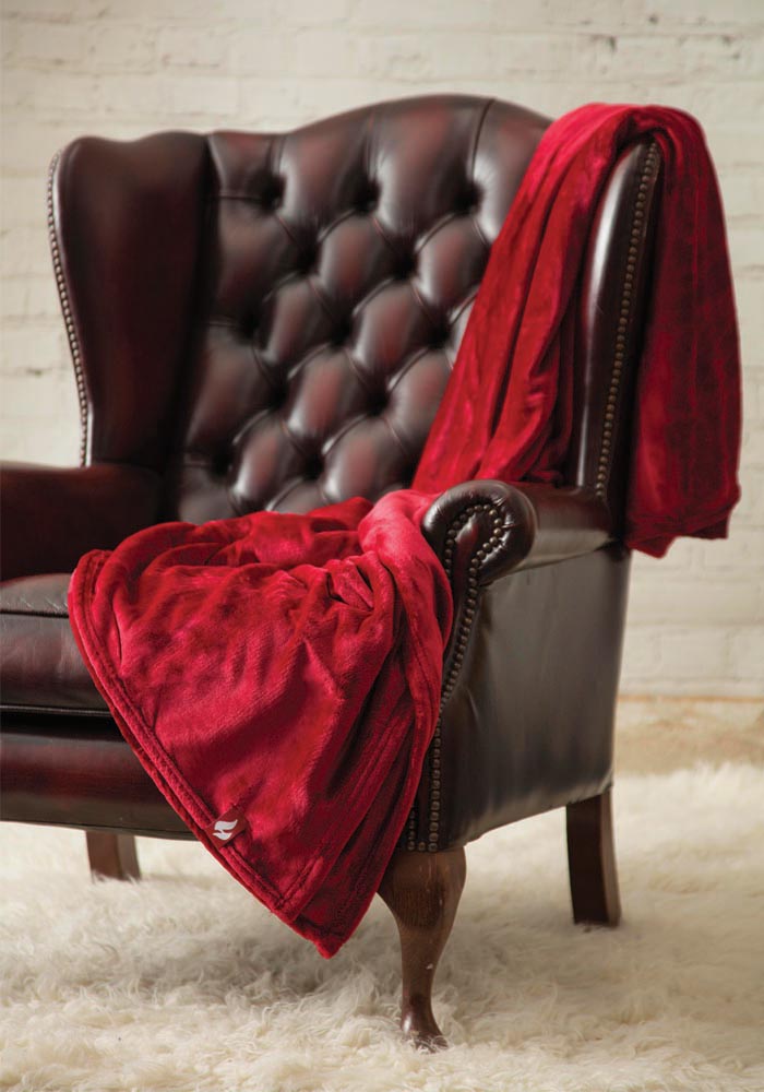 Coperta/plaid termico in pile di lusso - Mirtillo rosso