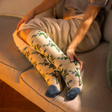Ladies RHS Lite Wellington Boot Socks - Foliage Oat