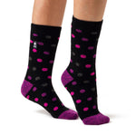 Calzini da donna Lite Malaga Dots - Nero e Berry