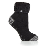 Kids Original Lounge Socks with Turnover Feather Top - Black