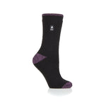 Ladies Original Prague Heel & Toe Socks - Black & Purple