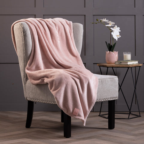 Luxury Fleece Thermal Blanket/Throw 180cm x 200cm - Dusky Pink