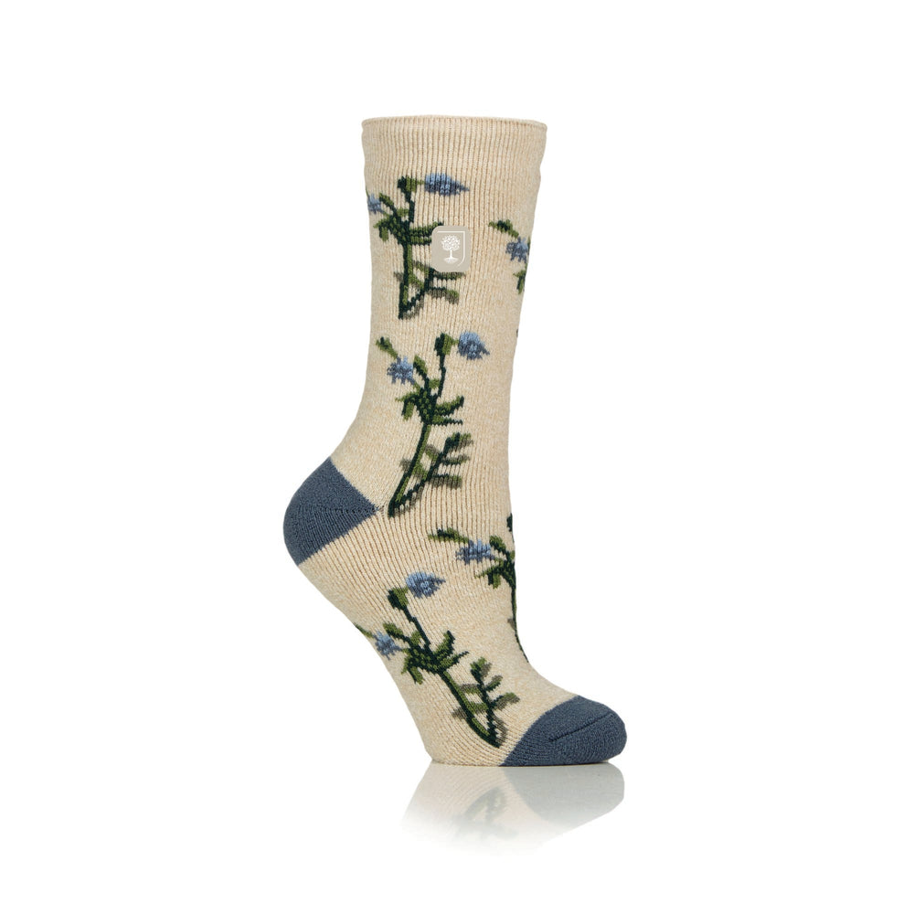 Ladies Lite Jacquard Socks RHS Foliage - Oat