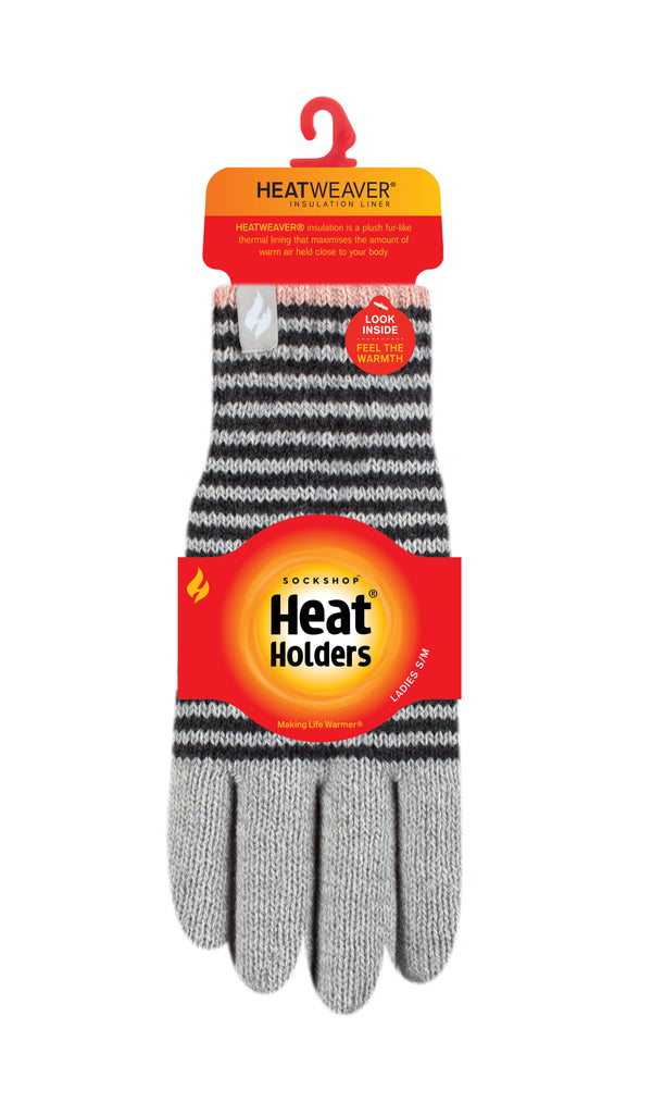 Ladies Oslo Thermal Gloves - Cloud Grey & Black