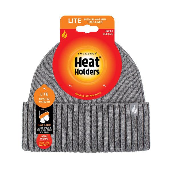 Unisex Lite Ashwood Ribbed Turnover Hat - Light Grey