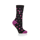 Calzini da donna Lite Malaga Dots - Nero e Berry