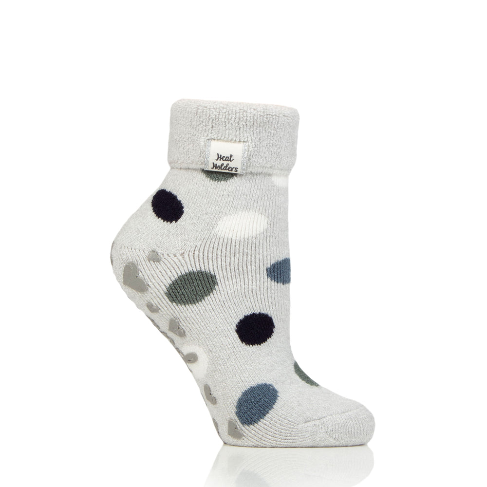 Calzini da donna Lite Lyra Lounge con parte superiore ribaltabile - Puntini argento