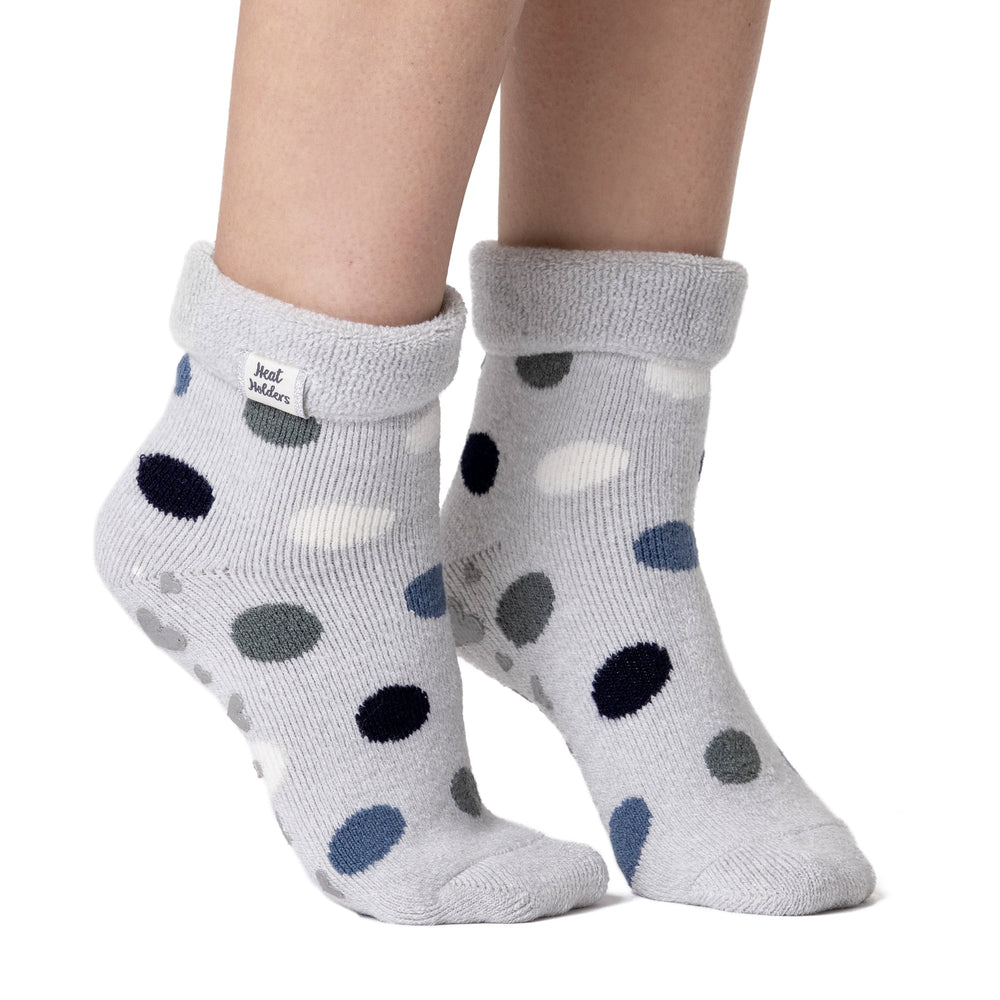 Calzini da donna Lite Lyra Lounge con parte superiore ribaltabile - Puntini argento