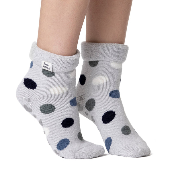 Calzini da donna Lite Lyra Lounge con parte superiore ribaltabile - Puntini argento