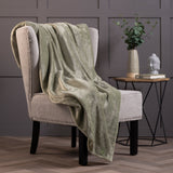 Coperta/plaid termico in pile di lusso - Salvia