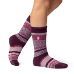 Calzini da donna originali Cosby Twist Stripe - vino e rosa