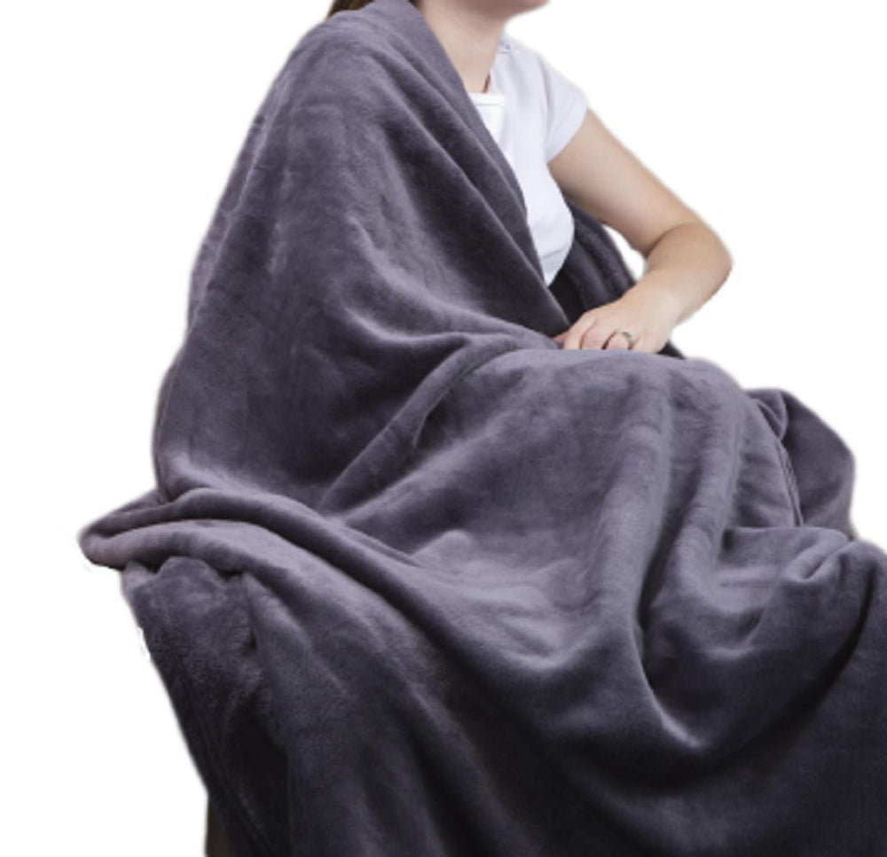 Coperta/coperta termica in pile di lusso - argento antico